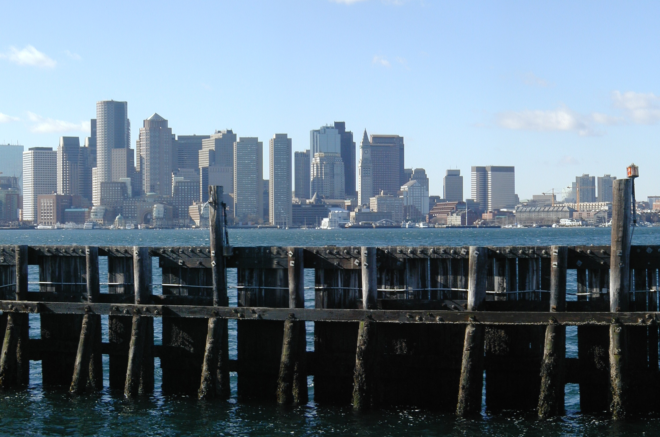 Boston Skyline from the Harbor: International Place - Boston Harbor  BeaconBoston Harbor Beacon