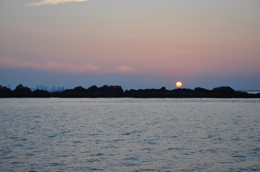 boston harbor sunset