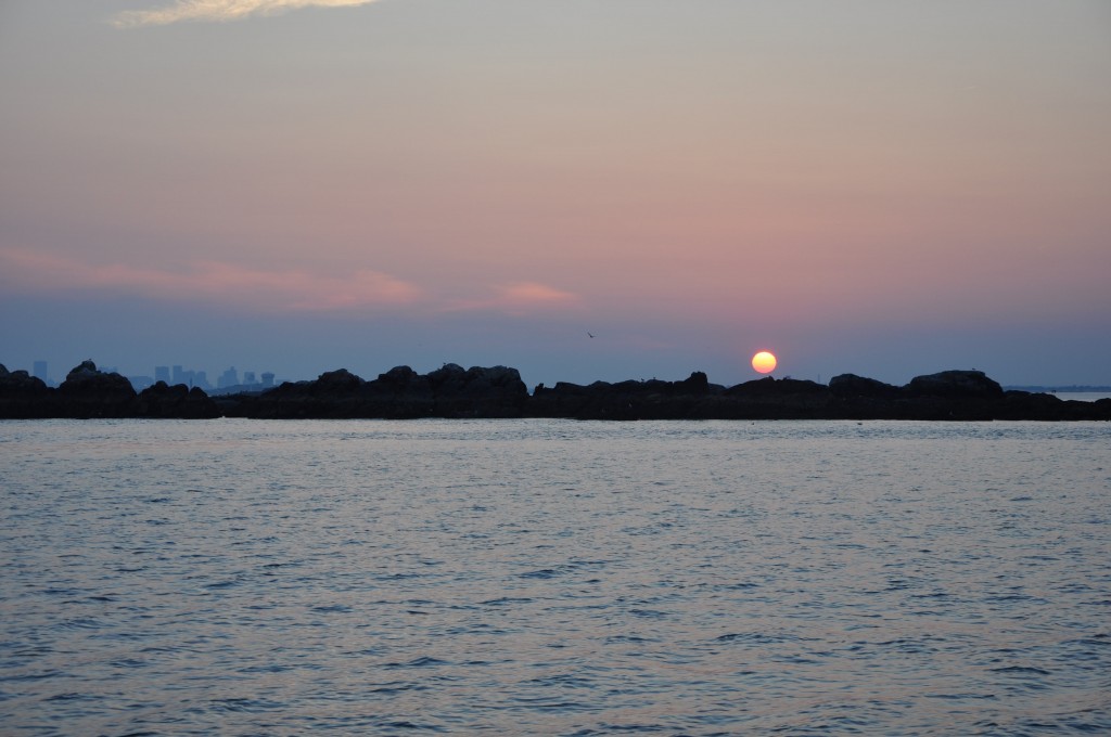 boston harbor sunset